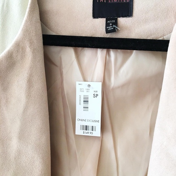 The Limited 'Online Exclusive' Cream/Beige & Light Pink Suede Blazer - Picture 3 of 3